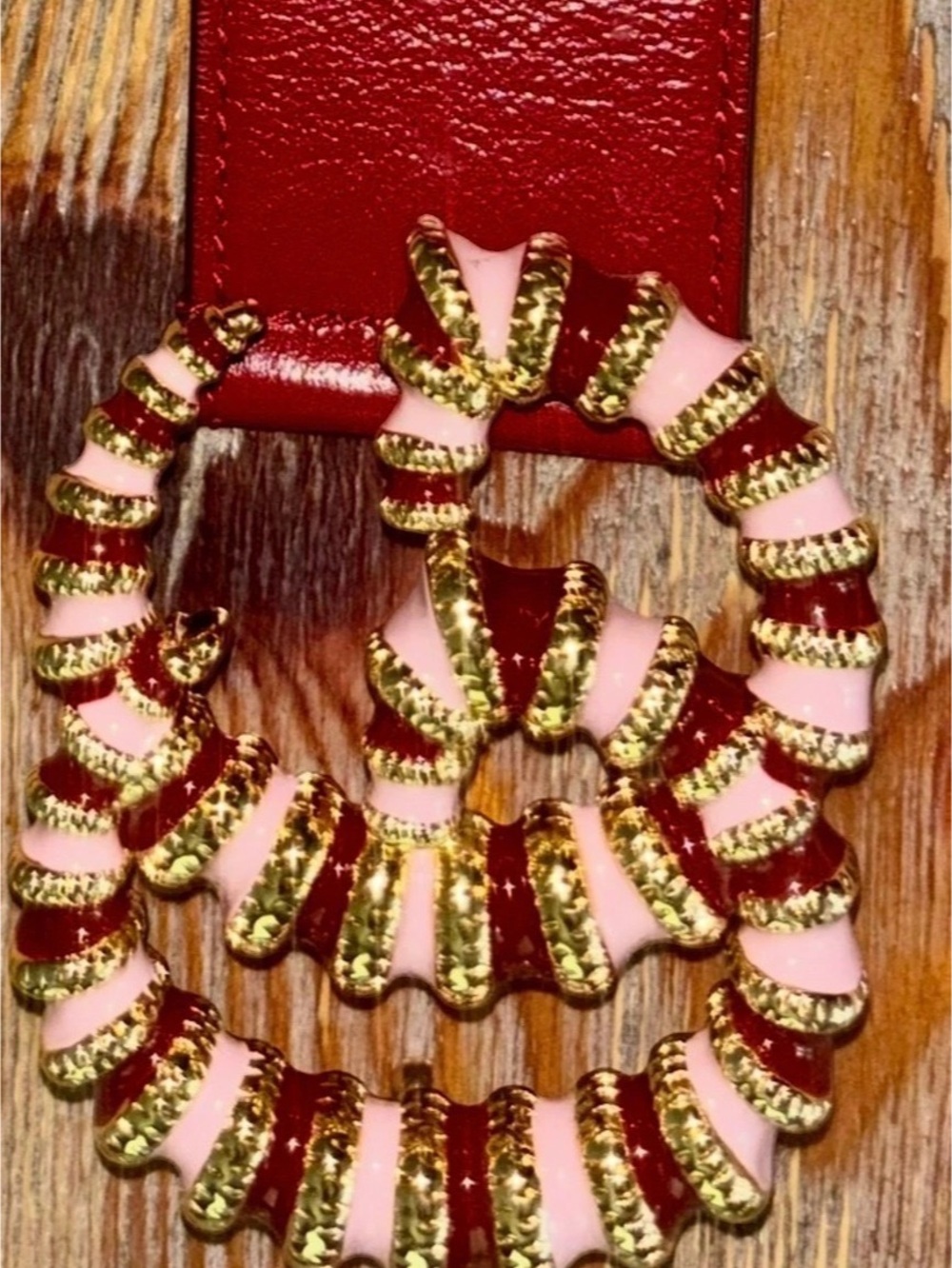 Gucci Pink & Red Decorative Buckle Belt